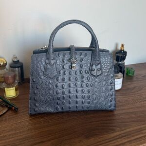Vivienne Westwood grey croc embossed genuine leather shoulder bag